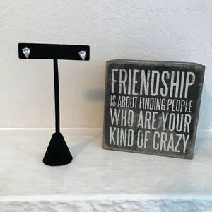 Clear Stone Tear Drop Stud Earrings